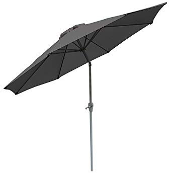 Mendler Sonnenschirm N18, Gartenschirm, Ø 2,7m neigbar Polyester/Alu 5kg - anthrazit
