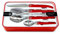 Laguiole Evolution® - Ménagère 16 pièces Design Acidulé - Acier INOX et ABS - Couverts de Table pour 4 Personnes - Présentation Coffret Cadeau (Rouge)