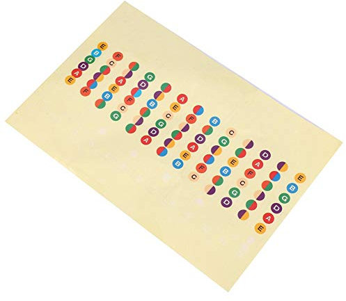 Dilwe Gitarrennoten-Aufkleber, farbcodierte Tastenkarte für Gitarrentrainer, für Notenaufkleber für Griffbrett-Anfänger