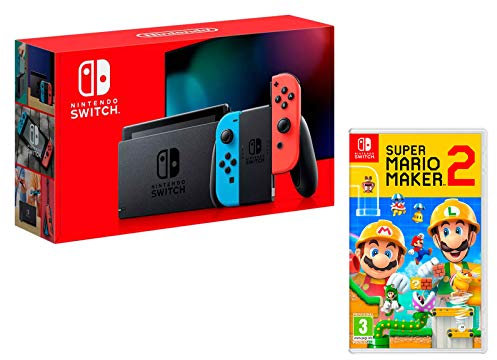Nintendo Switch Rouge/Bleu Néon 32Go + Super Mario Maker 2