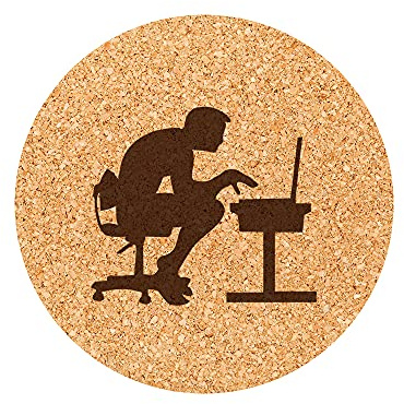 Lot de 6 Dessous de Verre en liège gravés Geek