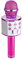 MAX KM01 Bluetooth Karaoke Microphone with MP3 Player - Pink, Wireless Karaoke Mic with Built-In Speaker, Echo Effect, LED Lights, Rechargeable Battery for Kids & Adults, Sing-Along Fun