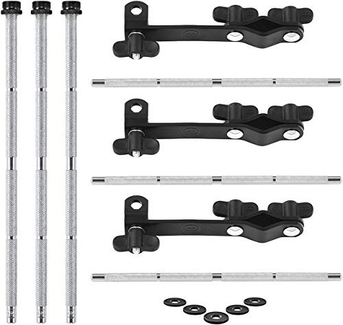 Meinl Percussion MPMCS - Set di supporti per microfono per vasca con morsetti multipli, aste corte e controdado