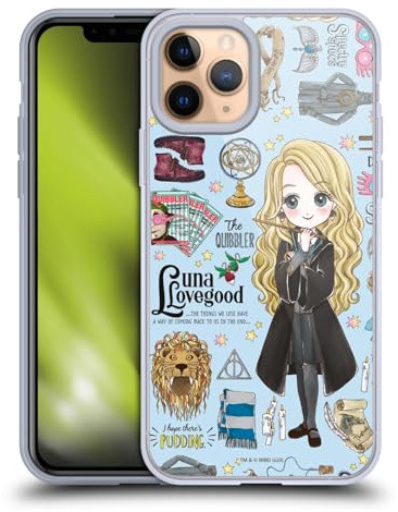 Head Case Designs Officially Licensed Harry Potter Luna Pattern Deathly Hallows XXXVII Gel Case [Military Grade Protection] Compatible with Apple iPhone 11 Pro and Compatible with MagSafe