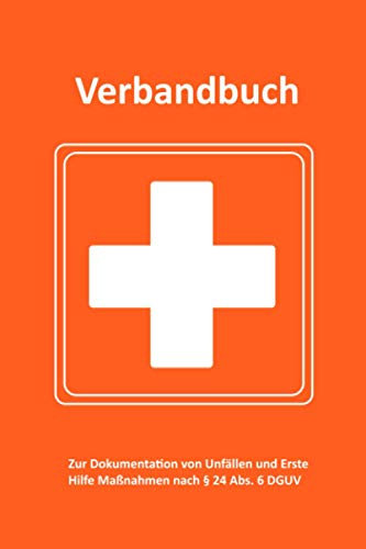 Verbandbuch / Unfallbuch - Erste Hilfe: extra lang, 100 Seiten, gem. DGVU, ORANGE