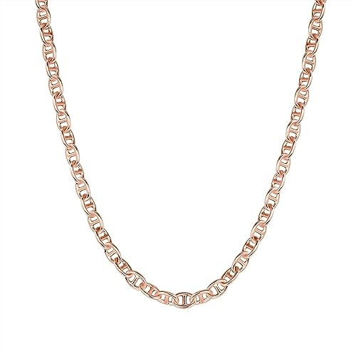 PAVOI 14K Rose Gold Plated Anchor Chain Necklace | Trendy Chain Necklace for Women