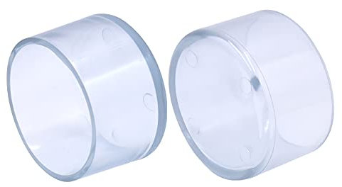 Flyshop Stuhlbeinkappen aus PVC, Kratzfest, rund, 60 mm (6,0 cm) verhindern Kratzer auf dem Boden und reduzieren Lärm, transparent, 12 Stück