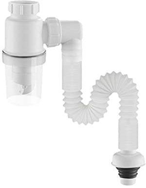 A/A Flexible drain hose for sinks, 32 mm / 45 mm siphon for the kitchen sink, washbasin, extendable siphon/odour trap for the kitchen sink