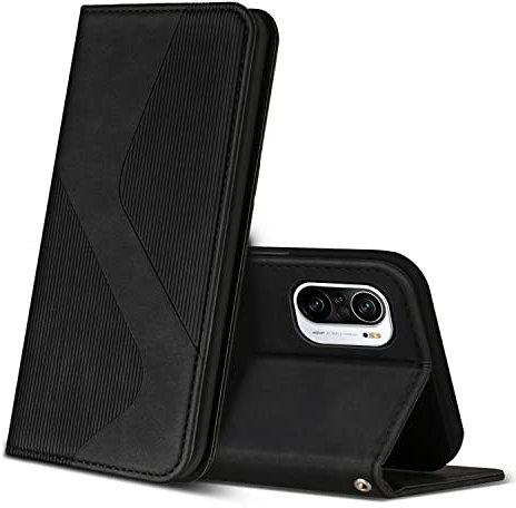 ZONNAVI Hülle für Xiaomi Poco F3 5G / Xiaomi Mi 11i 5G, PU Leder Handyhülle mit Kartenfächer, Lederhülle Flip Wallet Case Schutzhülle für Xiaomi Poco F3 5G / Xiaomi Mi 11i 5G (Schwarz)
