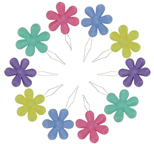 Needle Threader Set, 10 Pieces Flower Threader, Flower Threader, Colorful Needle Threader Kit Used for Hand Sewing Cross Stitch Repair Clothing,Assorted Colors Designed,for Mending Clothes