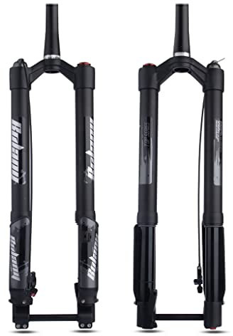 LHHL Forcella MTB Rovesciata 26 27.5 29er Forcella A Sospensione Pneumatica Bicicletta Escursione 140 Mm Conico 1-1/2 ASSE Passante Boost 15×110 Mm Regolazione del Rebound Mountain Bike XC