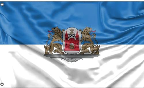 Drapeau de Riga - Lettonie - Impression au design unique - Fabriqué en Europe - 90 x 150 cm