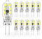 Cxyemt 2W G4 LED Light Bulb Cool White 6000K, Replacement 20W Halogen Bulb, Non Flicker AC/DC 12V Energy Saving G4 LED Capsule Bulbs, Non-Dimmable, 10 Pack