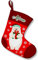 Ferocity Strumpf für Weihnachten Personalisiert mit Namen für Kinder 2 in 1: Custom Weihnachtsdeko Weihnachtsstrumpf Socke und Kissen mit Füllung 28 x 25 x 17 cm Motiv Eisbär [156]