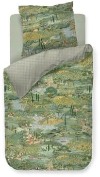 Pip Studio Toscana Bettwäsche-Garnitur Farbe Green Größe 155x220+80x80