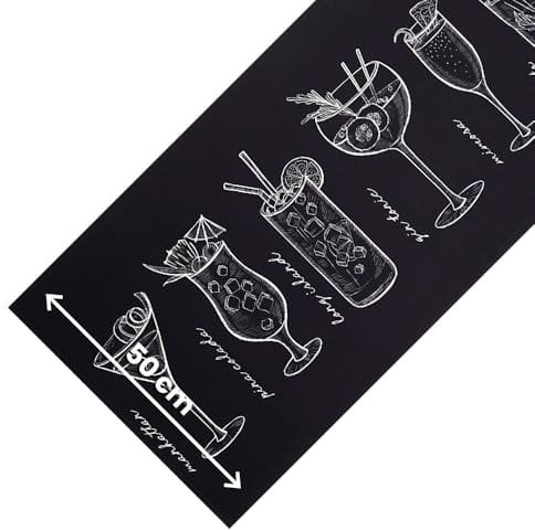 OLIVO.shop - JOKE Küchenteppich rutschfest waschbar, Gummiteppich schmutzabweisend, Läufer für moderne Küche, Flur nach Maß (COCKTAIL, 50 x 110 cm)