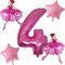 DIWULI Ballerina Geburtstag 4 Jahre - Ballerina Luftballons