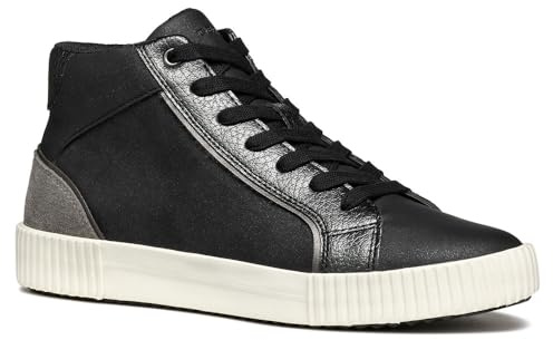 Geox Women's D Blomiee D Sneaker, Black Dk Grey, 39 EU
