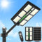 Viugreum 1200W LED Réverbères Lampadaire Solaire Exterieur avec Télécommande, 6500K 1170 LEDs Spot Solaire Extérieur Détecteur de Mouvement IP65 Etanche LED Réverbères Solaire pour Jardin Patio Rue