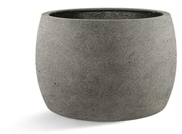 Luca Lifestyle Pflanzkübel ''Grigio Modern Bowl'' Grau Rund Fiberglas *5 Jahre Garantie* - Größe:74x74x45 cm - Premium Qualität - F8119