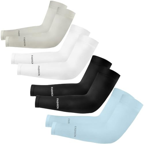 CODIRATO 4 Paar Armlinge UV Schutz Unisex Sport Armstulpen Arm Sleeves Anti-UV Sonnenschutz Armschutz Rutschfeste Ärmlinge Arm Kühler Atmungsaktiv Armwärmer Armabdeckung für Outdoor-Aktivitäten Sport