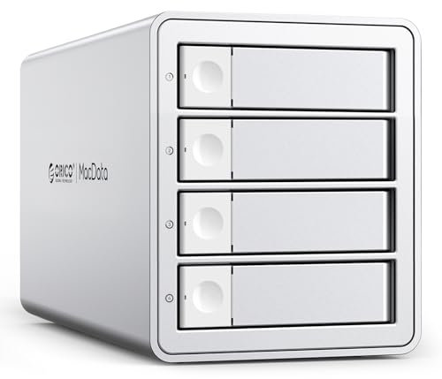ORICO Daisy Chain 4 Bay Hard Drive Enclosure USB 3.2 Gen 2 Aluminum Das Enclosure Support 22TB and Expansion Max Up to 264TB for 3.5-inchs HDD -9948C3