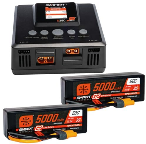 Spektrum Smart Powerstage 6S Surface Bundle: (2) G2 5000mAh 3S LiPo IC5 & S250 Charger EU