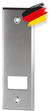 BAUHELD® Rolladengurt Abdeckung Metall - 105mm Lochabstand [1 Stück] - Maxi Unterputz Gurtwickler-Blende Feinblech [Made in Germany] - Rolladen Abdeckplatte für Rollladengurt 23mm - Chrom