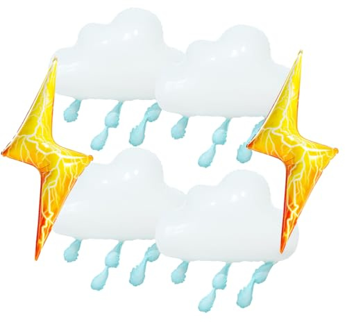 SYNUO Cloud Rain Balloon White Cloud Balloon Lightning Balloon Weather Balloon Weather Baby Shower Party Decoration, 23inch