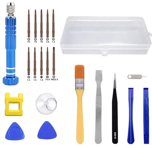 BAKESHU Phone Repair Tool Kit, Removal Cleaning Repair Kit with Magnetic Screwdrivers Set and Opening Pry Tools, Suitable for Laptop, Tablet, Phone,PC, MacBook, iPad, Nintendo Switch Joycon