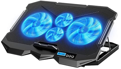 Laptop Cooling pad for Dell xps 13 15 14 16 17 9530 Gaming laptops, Laptop Cooler with 4 Fans, LCD Display Screen, 4 Height, 2 USB-A Port Laptop Stand