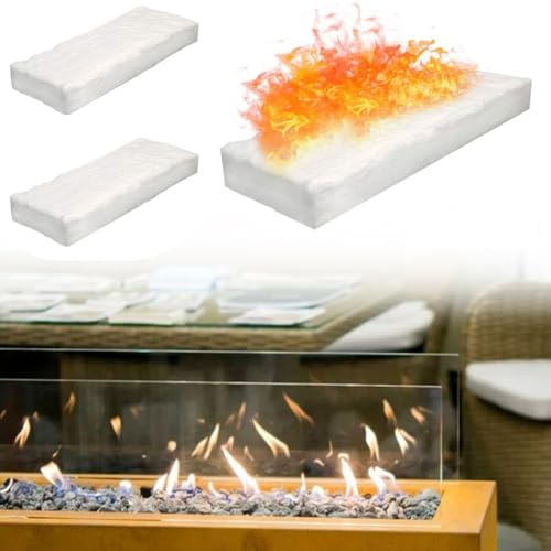 Eawfgtuw Keramikschwamm, Kalzium-Magnesium-Silikat-Fasern, Kamin, Feuerraum, Sicherheit, Bio-Feuer für den Einsatz in Bioethanol-Brennkammern, Decke in verschiedenen Größen (30 x 20 x 1 cm), 3 Stück