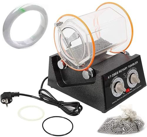 QYOEGSQ Tumbler-Schmuckpolierer, 5-kg-Rotations-Tumbler-Oberflächenpoliermaschine mit Polierperle, 5-Gang-einstellbares manuelles DIY-Polierfinisher-Werkzeug, for Polieren von Schmuck