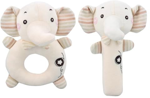LICHENGTAI Baby Greifling Spielzeug, Baby Stofftier Rasselspielzeug Handgriff Rasselspielzeug Stofftier Weich Babyrassel Baby Greifling Geschenk für Mädchen und Jungen