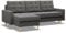 Mebligo - Ecksofa mit Schlaffunktion und Bettkasten Elma, Eckcouch Universelle Seite, Sofa L Form (BxTxH) 223 x 140 x 88 cm, Couch Wohnzimmer, Ecke Sofa, Dunkelgrau (Lux 6)