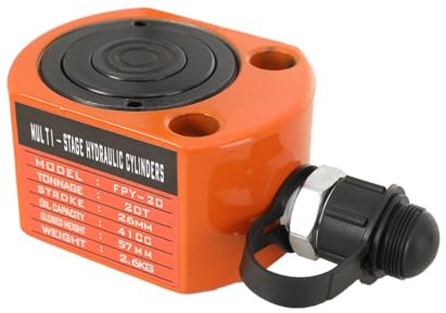 Lfhelper 20T Zweiteiliger Hydraulikzylinder, 26mm Hub 57mm Eigenhöhe, 41cc | Hydraulik Zylinder, Hydraulische Hubzylinder Industrieheber, für Gebäude, Brücken, Maschinenbau