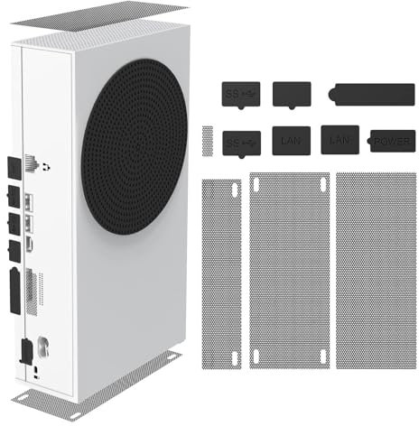 Dust Filter Set for X Box Series S, 8 Silicone Dust Plugs 4 PVC Dust Filter Fast Heat Dissipation Dust Filter Cover for X Box Series S Accessories