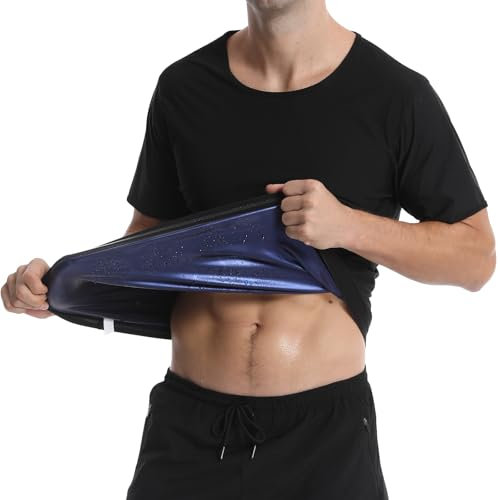 Herren Sauna Weste für Gym: Schweiß Sauna Shirt Männer, Fitness Abnehm T-Shirt Men, Fettverbrennung Saunaanzüge, Sport Tank Top