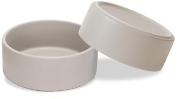 SPUNKYJUNKY Keramik Hundenapf 2pcs Fressnapf Futternapf Katzennapf Napf für Katzen und Hunde (400ml, Grau)