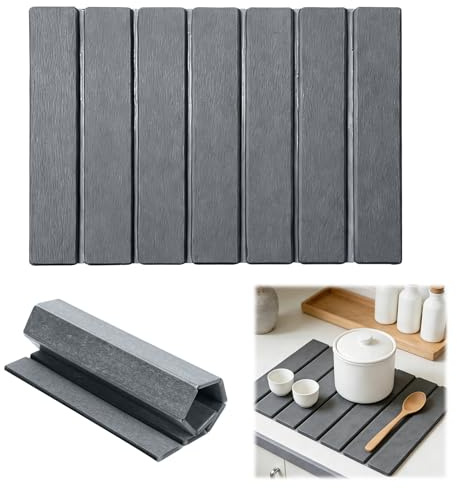 Abtropfmatte Geschirr, Wasserabsorbierende Kieselgur Matte Küche 40x30cm, Abtropfmatte aus Kieselgur, Hitzebeständiges Abtropfmatte Spüle, Spülmatte Schnelltrocknende für Küche (40*30cm)