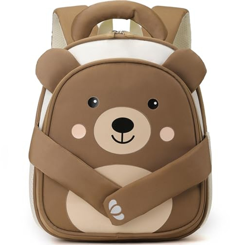 SUNYBLIS Kindergartenrucksack Jungen mit Brustgurt für Kita 2-6 Jahre, Bär | 11L, 3D Tier Kleinkind Rucksack für Kita und Vorschule, für Mädchen und Jungen, Leichtgewichtig, Geschenk zum Kita-Start