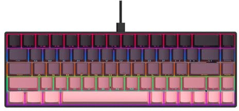 QdLmvpSDo 65 Percent Hot Swap Mechanical Keyboard Compatible With PC Laptop Custom Keycap Gasket AK680 (Black Pink-Wired)
