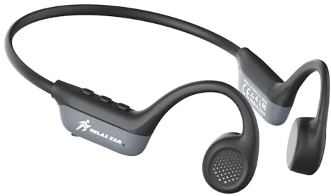 SANOTO Cuffie Conduzione Ossea, Open Ear Auricolari Bluetooth-Nero | Open Ear Auricolari, Batteria da 10 ore, Impermeabile IPX6, Nero, Leggero 26g, Ideale per Corridori, Ciclisti, Fitness