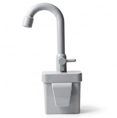 Ameble Gray Electric Water Dispenser Mud Kitchen, Play Sink Faucet with Circulating Water for Toddler Pretend Kitchen Dishwashing & Washing Games