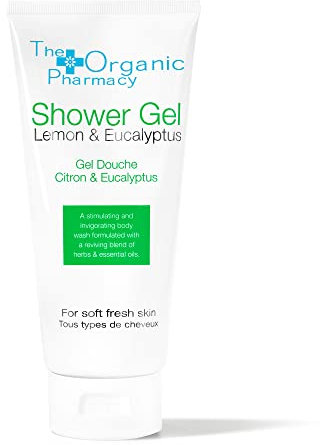 The Organic Pharmacy Zitrone & Eukalyptus Duschgel, 200 ml, pflegt und reinigt, belebend, sulfatfrei, mit Zitrone, Eukalyptus, alle Hauttypen, 63% biologisch