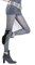 MARILYN jaquard Strumpfhose mit Rankenmuster in 3D Optik, 120 Denier, Größe 40/42 (M/L), Farbe Elfenbein (sabia)