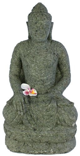 Wuona Objects balinesische Buddha Statue 61 cm Stein Skulptur sitzend