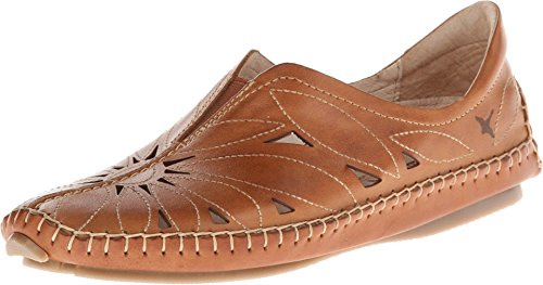 PIKOLINOS Jerez 578-7399 Women's Slip-On Moccasins - Premium Calfskin Leather - Removable Cushioned Insole, Elastic Fit, Lightweight Everyday Comfort and Support -Brandy 8.5 M US