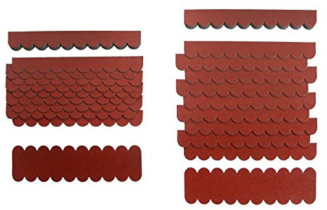 0,8 m²-2-Sets Mini Dachschindeln,rot,Dachpappe,Biberschwanz,Vogelhäuser,Kanichenstall,NistkastenSandkastenüberdachung,Abdeckung,Bastlersatz,Insektenhotel,Windmühle,Geräteschuppenüberdachung