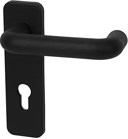 Alpertec Kunststoff - LS für Wohnungseingangstüren PZ mit Sperrriegel inklusive Befestigungsmaterial, schwarz, 40131860